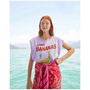 FARM Rio Going Bananas Graphic Print Muscle Tank Sz XS Top Tropical Vacation